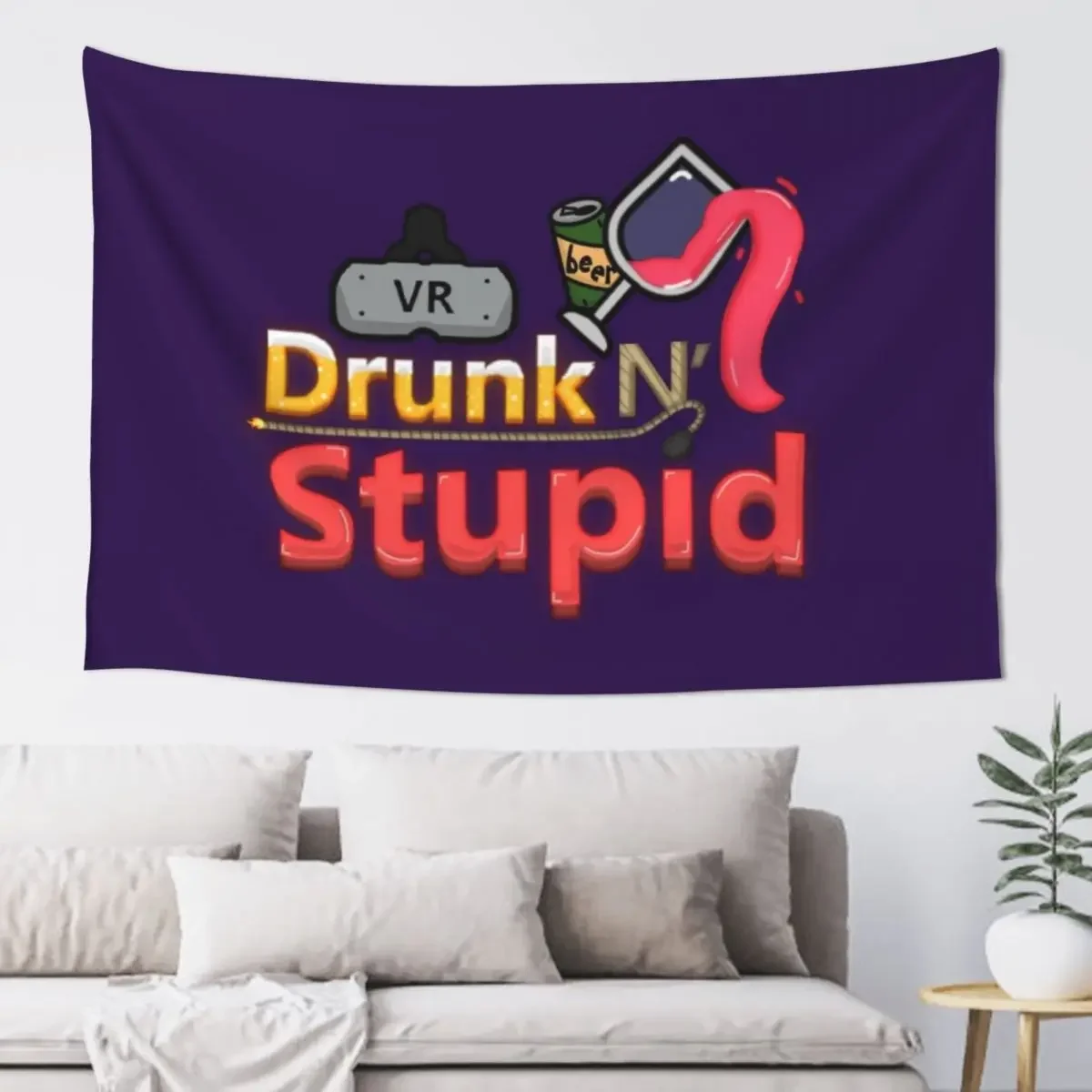 Drunk and Stupid Tapestry Room Decorator Home Decor Aesthetic Wall Hanging Tapestry