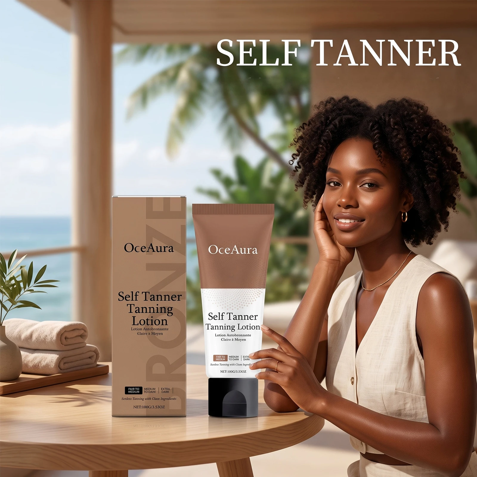 Self Tanner Tanning Lotion Fair to Medium Gradual Sunless Fake Tan Cream Natural Bronze Body Self Tanning Lotion for Full Body