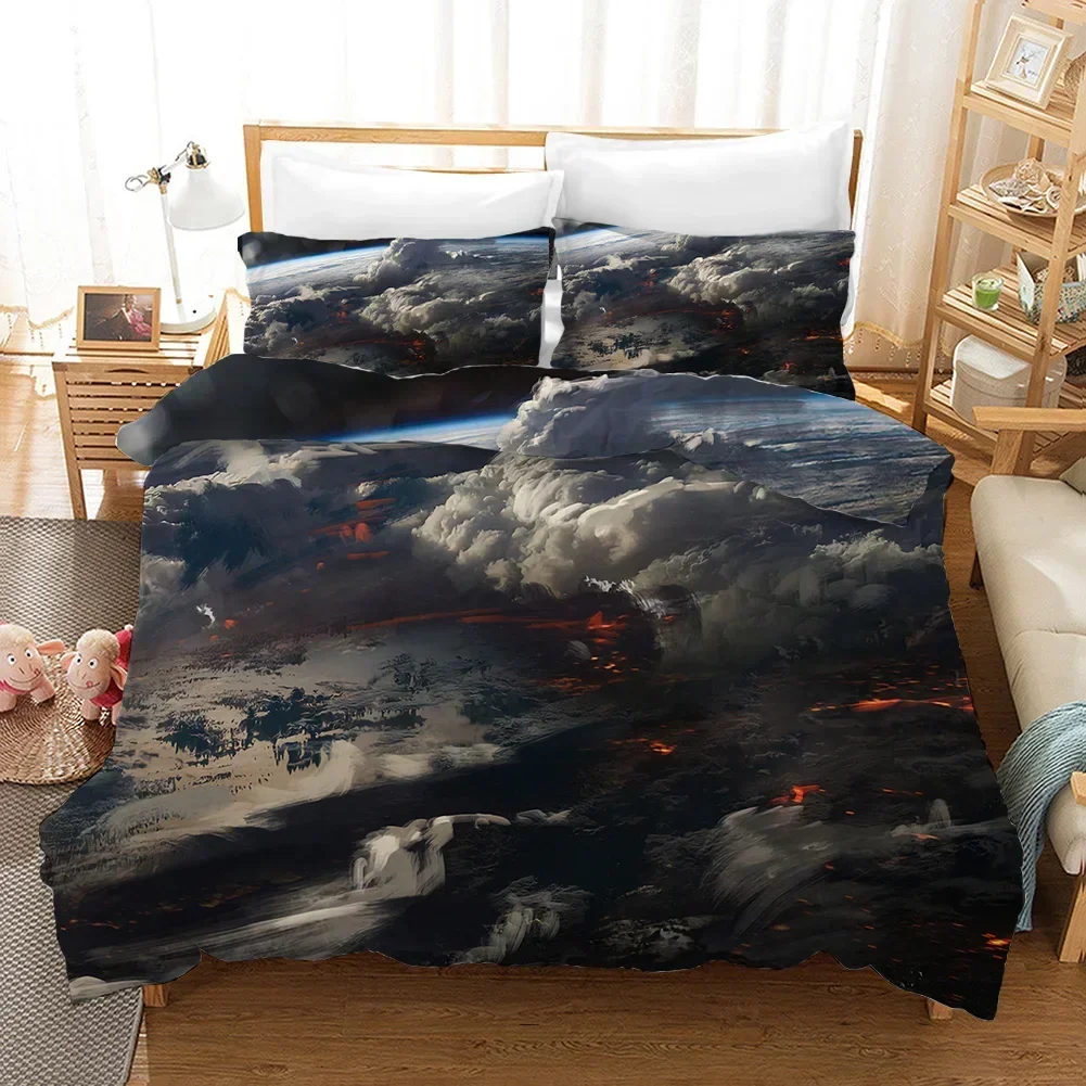 

3pcs Starry Sky Duvet Cover Set Galaxy Space Bedding Set Planet Themed Quilt Cover Set 3D Print Polyester Gifts for Kids Bedroom