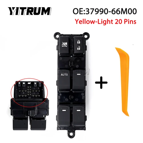 YITRUM interruptor de Control principal de ventanilla eléctrica delantera izquierda para Suzuki Vitara s-cross SX4 37990-66M00 37990-56P00 3799066 M00