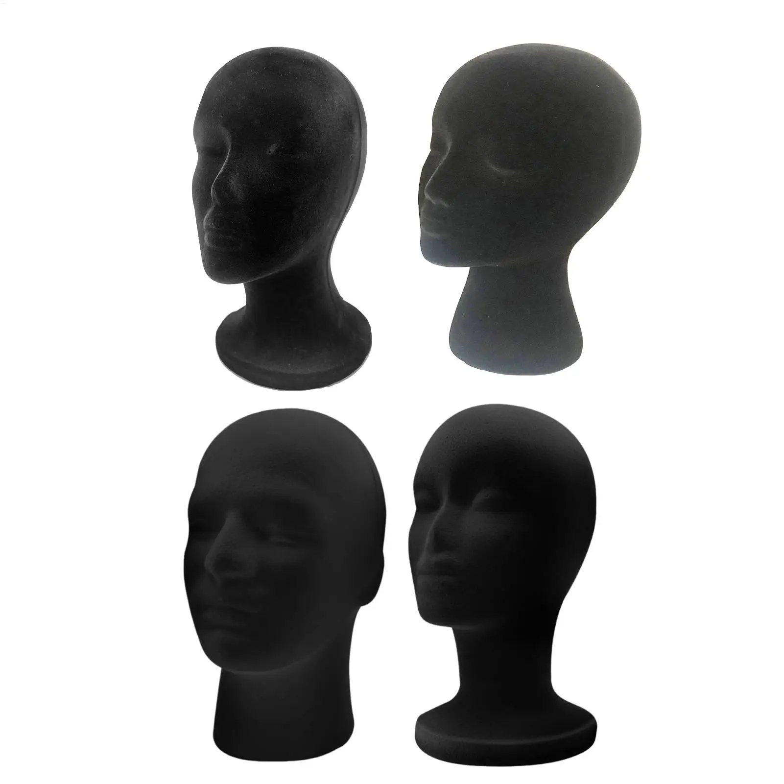 عارضة أزياء سوداء رئيس رغوة المخملية عارضة أزياء القزم رئيس شعر مستعار عرض التجميل الجمال عرض نموذج الرف للشعر المجوهرات