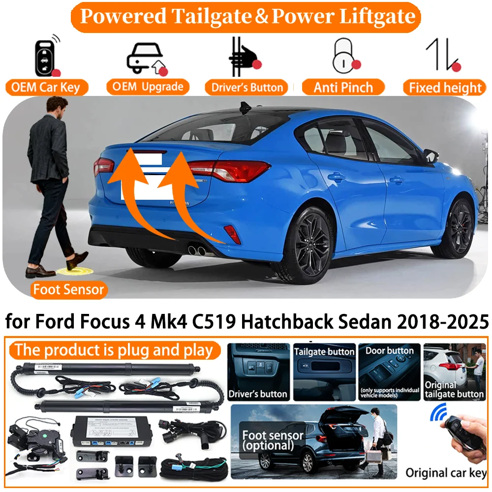 

Car Powered Tailgate system for Ford Focus 4 Mk4 C519 Hatchback Sedan 2018-2025 Auto Electric Power Tailgate Tail Gate Lift kit