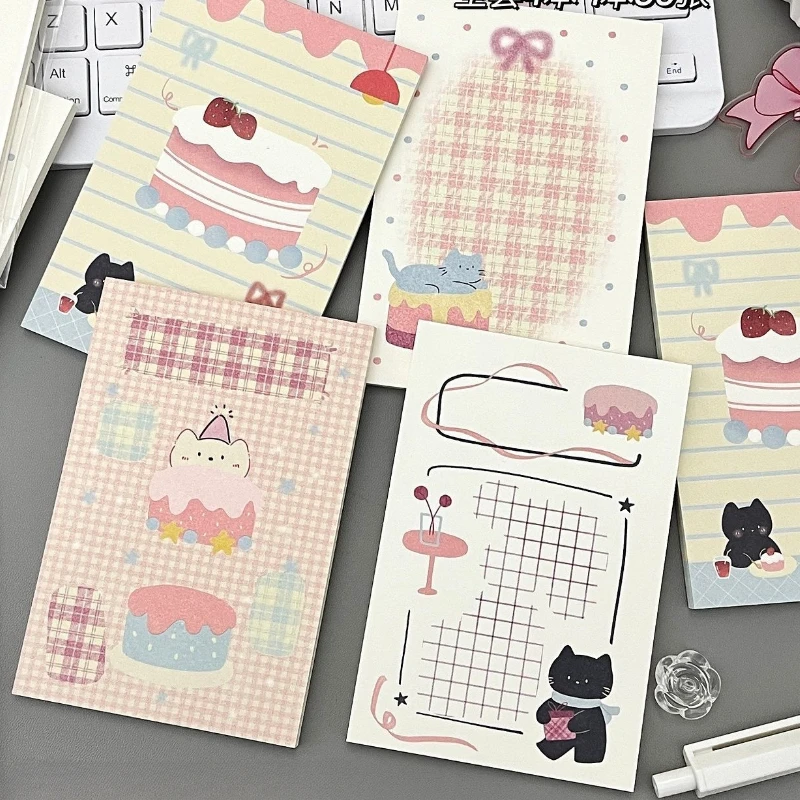 

A7 Kawaii блокнот для скрапбукинга с героями мультфильмов, милый торт, десерт, котенок, блокноты, креативный дизайн, студенческая нелипка заметка, школа