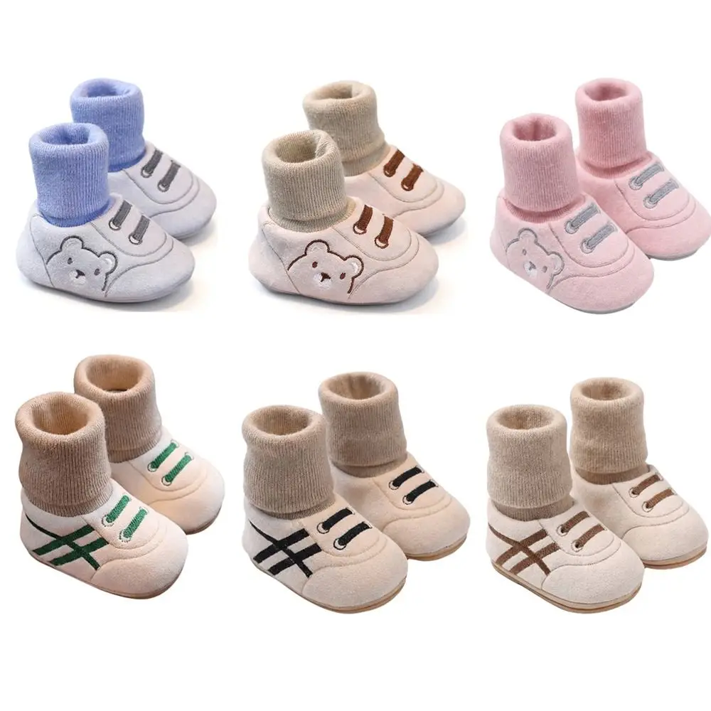 Cute Soft Rubber Sole Walker Shoes Non-Slip Cartoon Design Socks Shoes Wear-resistant Breathable Booties Walking Practic