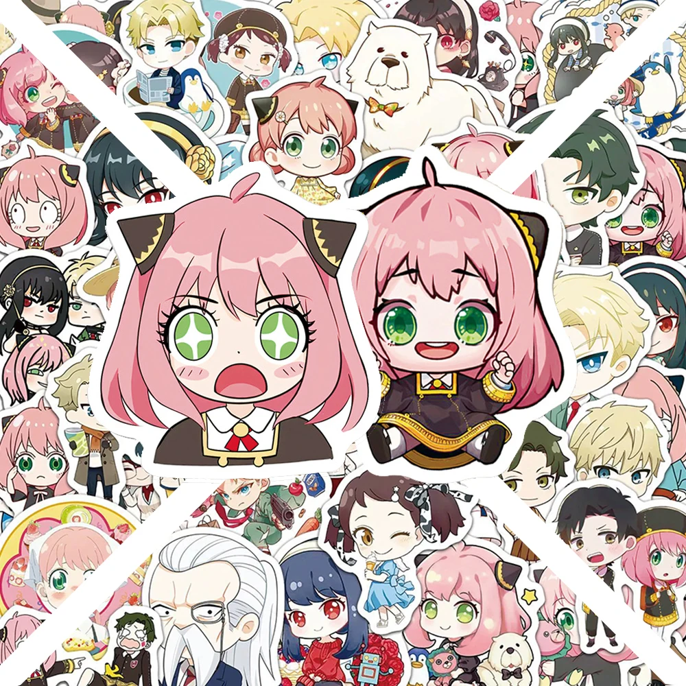 

10/30/50pcs Q Version Anime SPY×FAMILY Stickers Cute Cartoon Anya Decals Toy DIY Stationery Suitcase Phone Fun Graffiti Sticker