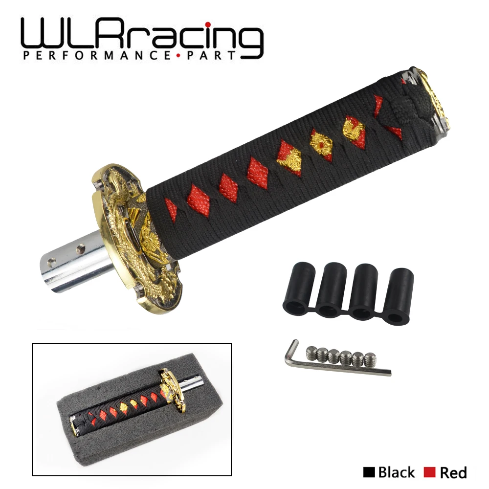 WLR - Universal JDM Short Samurai Gold Dragon Sword Shift Knob 155mm 210mm Metal Weighted Shifter WLR-GSK36