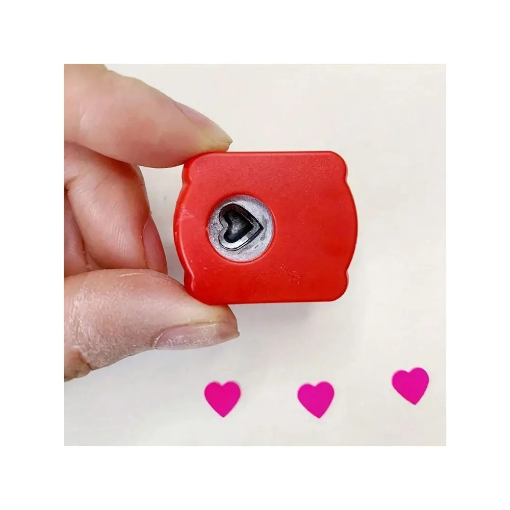 1pc Mini Paper Embosser, Heart-Shaped Paper Punch, Handmade DIY Portable Love Shape Paper Art Paper Manual Punch