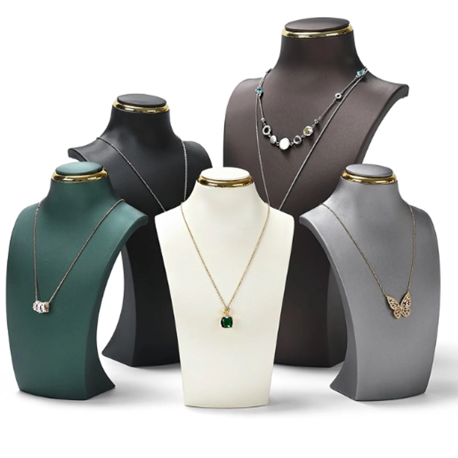 

1pcs PU leather necklace display stand portrait model neck stand window jewelry neck model jewelry display jewelry props