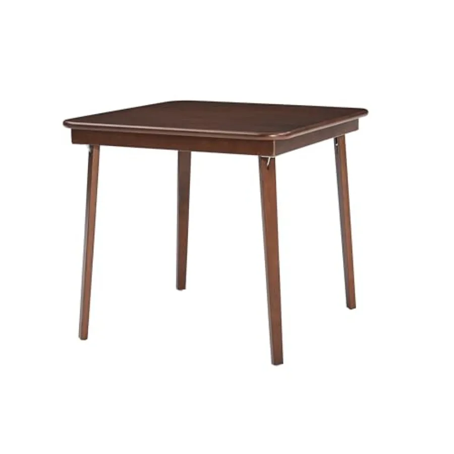 

STAKMORE Straight Edge 32 Square Folding Card Table Walnut Finish