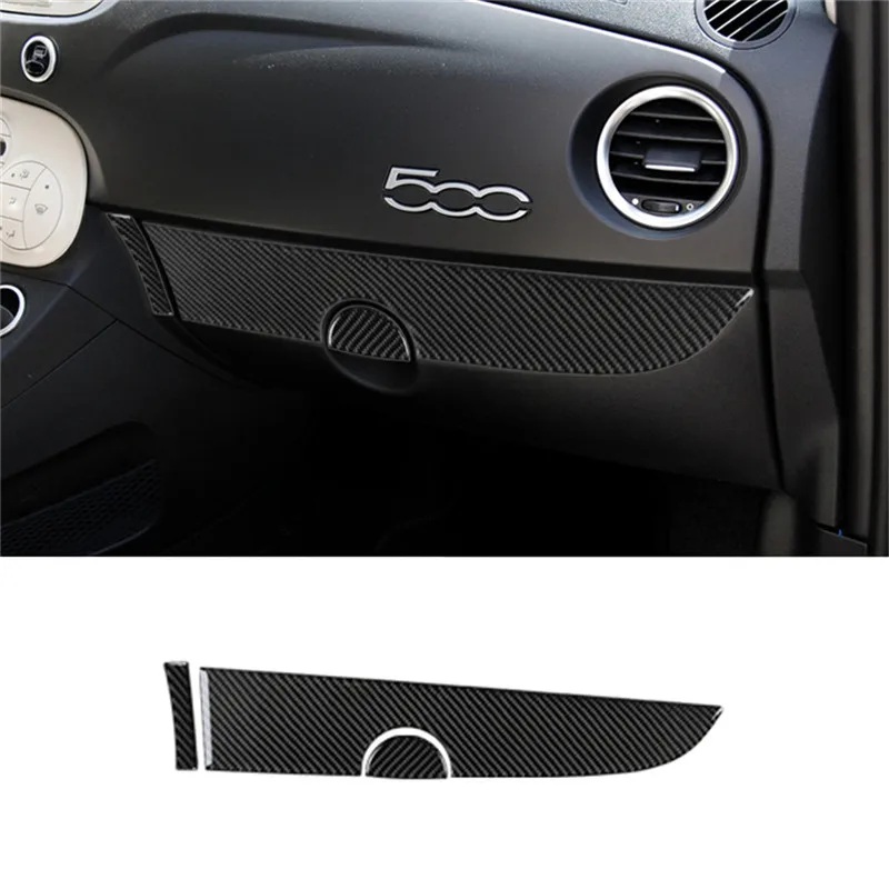

Carbon Fiber Glove Box Handle Switch Button Panel Sticker For Fiat 500 2012-2015 Car Styling Accessories