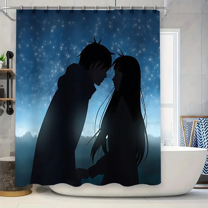 

Романтическая занавеска для душа со звездной ночью, мечтательное небо, подарок на день Святого Валентина, модная водонепроницаемая занавеска для пар, стильное обновление дома