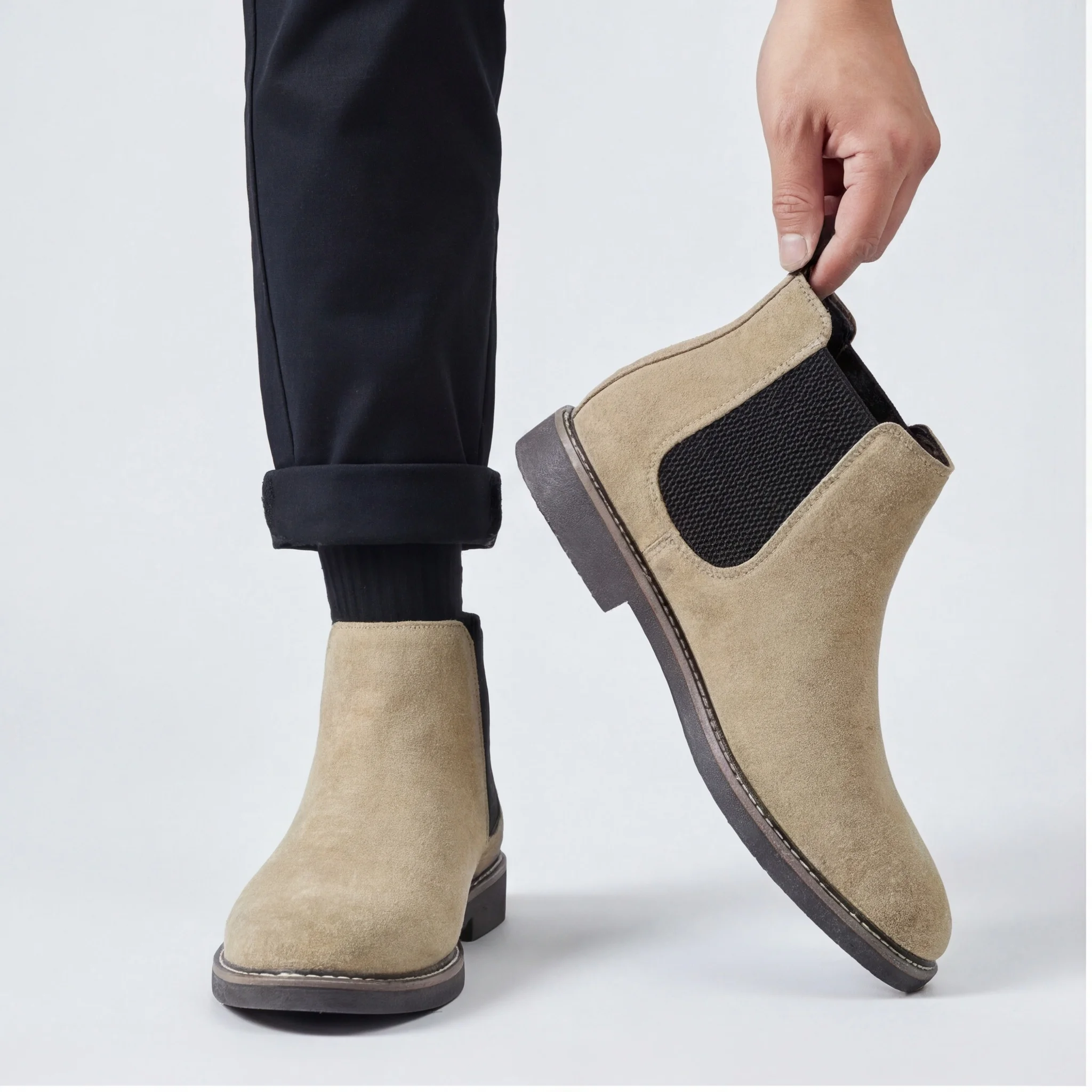 Chelsea Boots Herren 2025, Marke, bequeme, modische Lederstiefel
