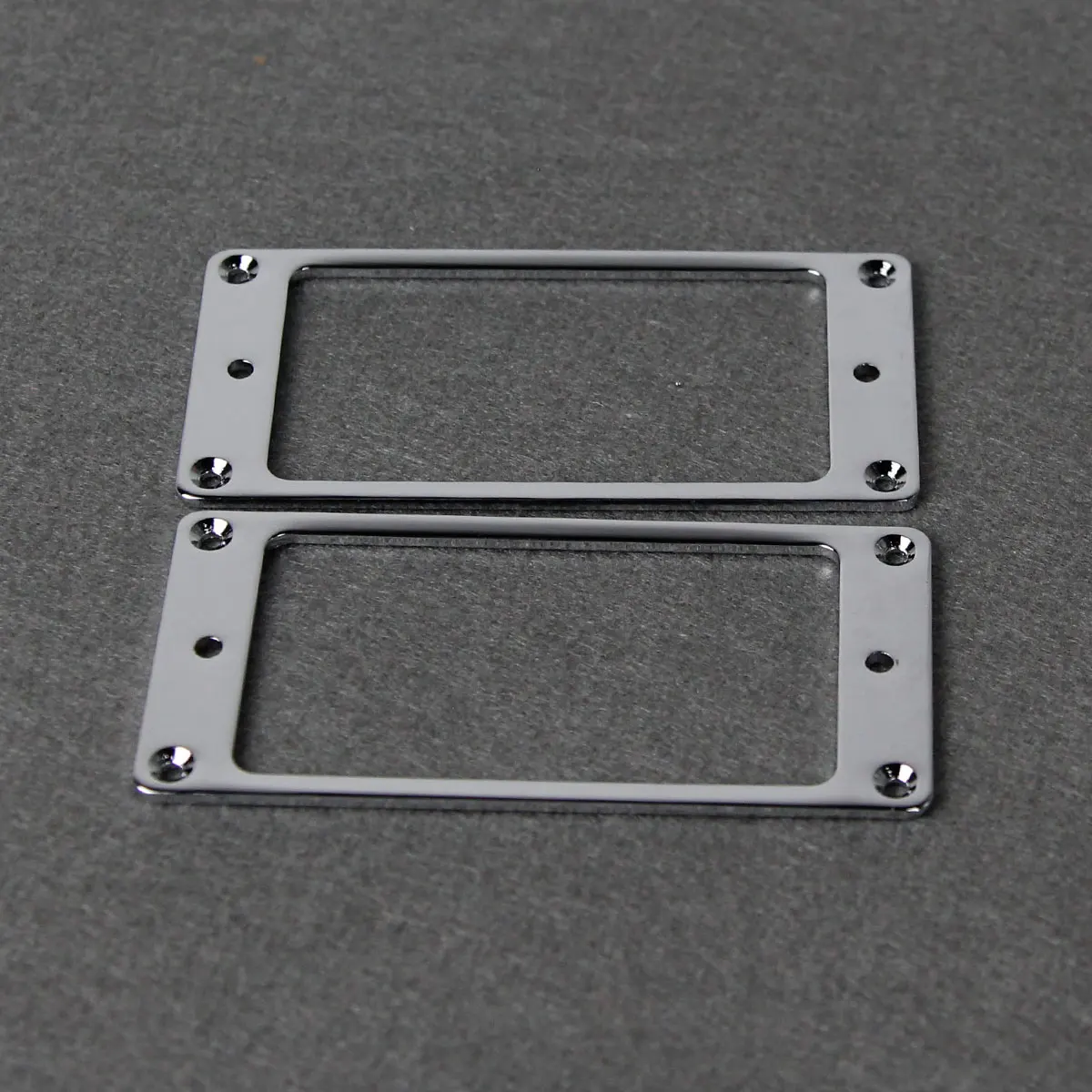 FLEOR 2pcs Metal Flat Guitar Humbucker Pickup Mounting Rings Frame Chrome