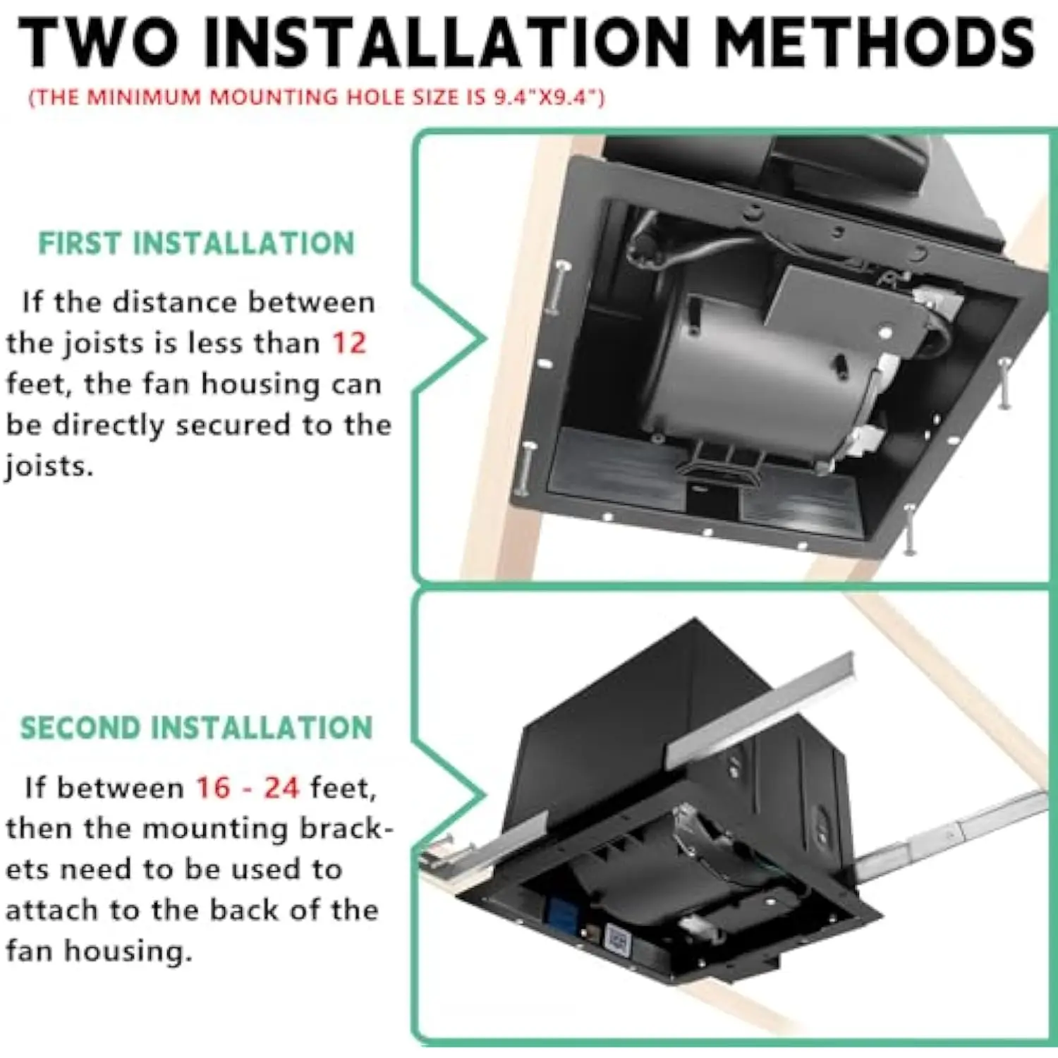 Bathroom Fan Ceiling Mount Exhaust Ventilation,110 CFM 1.0 Sones,4 Inches Duct,White,120V Quiet Ventilation and Exhaust Fan for