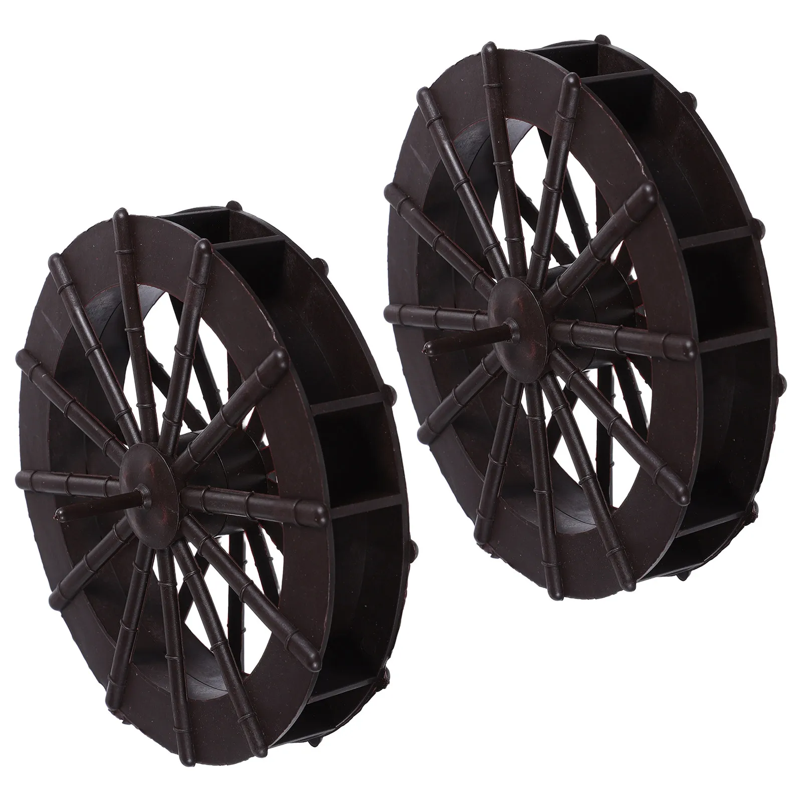 2Pcs 15CM Diameter Plastic Water Wheel Flow Drive Round Wheel Aquarium Ornaments DIY Rockery Pond Oxygenation Tools
