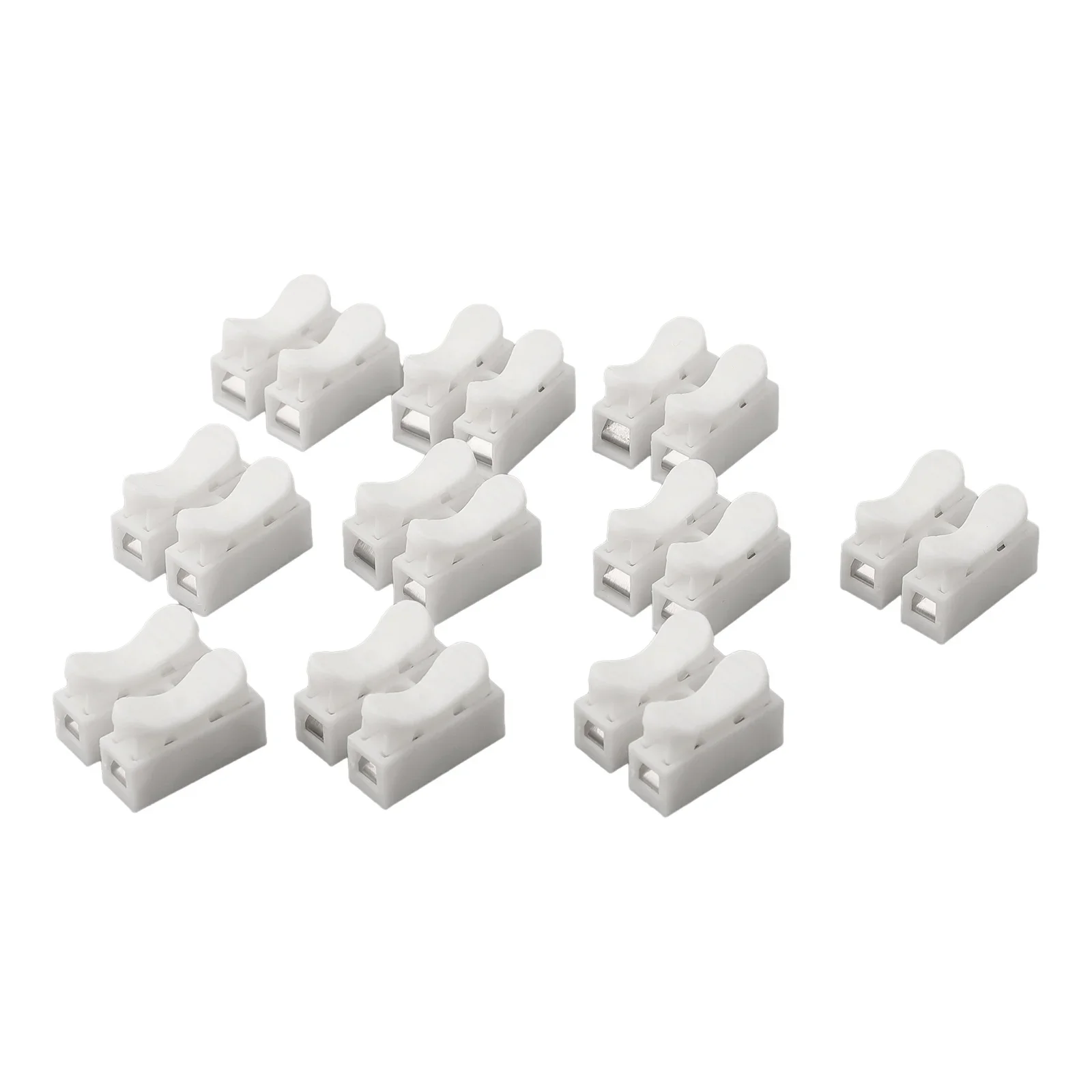 10 Pack CH2 Spring Terminal Block Connectors For LED Strips Fast Wire Connection No Screws Required 2-Pin DIN Type