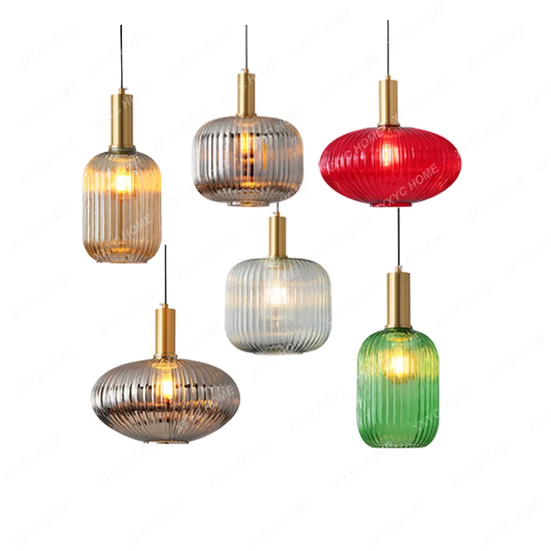 

Nordic light luxury glass chandelier simple creative cafe restaurant bar catering store color small chandelier