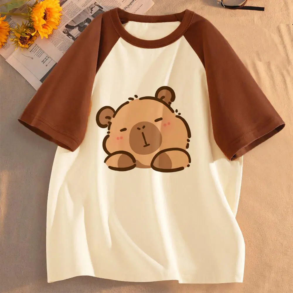 Capybara Kapibara shirt female kawaii Grunge women graphic t-shirt Comfortable University Graphic korean clothes Pastel