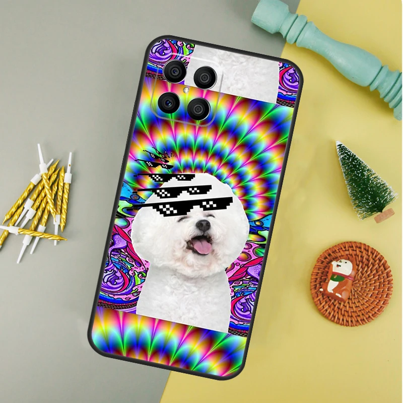 لطيف Bichon فريز الكلب جرو الكرتون غطاء ل الشرف X9b X9a X8b X8a X9 X9c 50 70 90 لايت 200 برو الشرف ماجيك 7 5 6 لايت حافظة