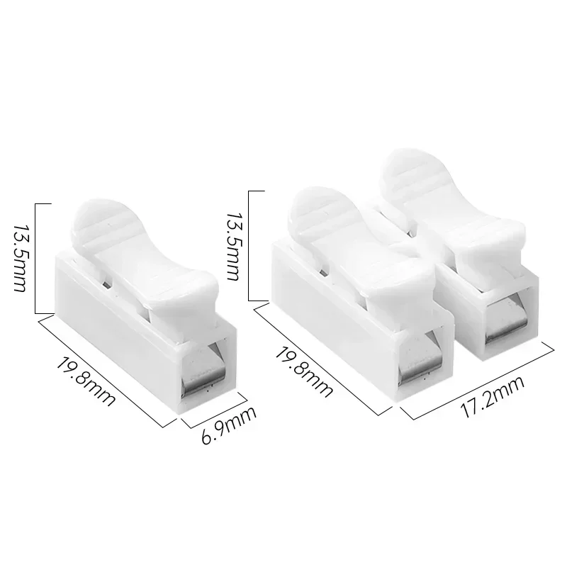 Terminal Connector 1P/2P Cable Wire Connector No Screw Terminal Block Spring Clamp Push-Type Connectors