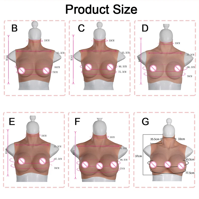 Artificial Sissy Big Tits Realistic Skin Silicone Breast Form for Cosplay Crossdresser Trans Male to Female