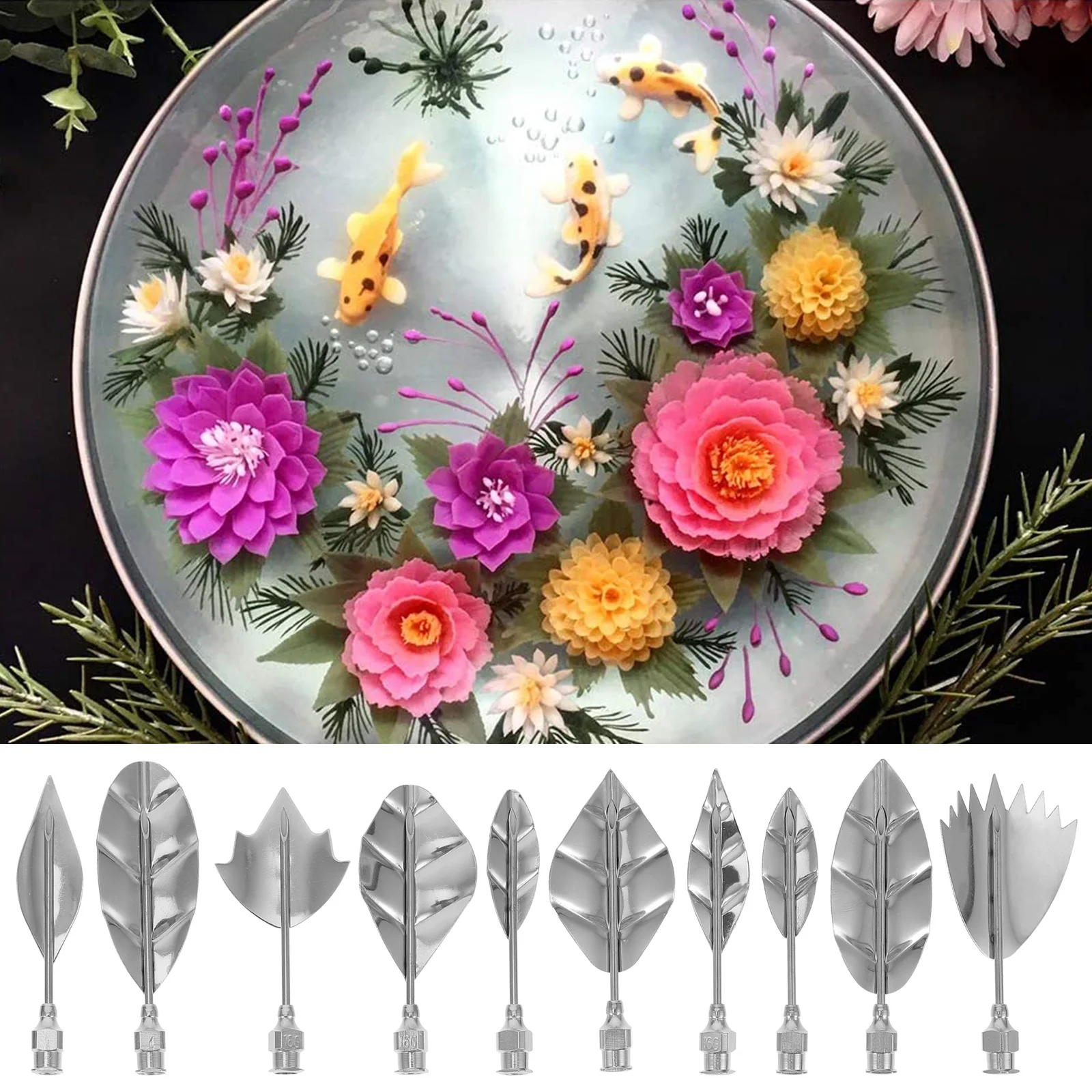 

Jelly Art Tools 3D Flower Cake Decorating Needles Pudding Pastry Nozzle Gelatin Syringe Mold Kitchen Use Food Grade Safe
