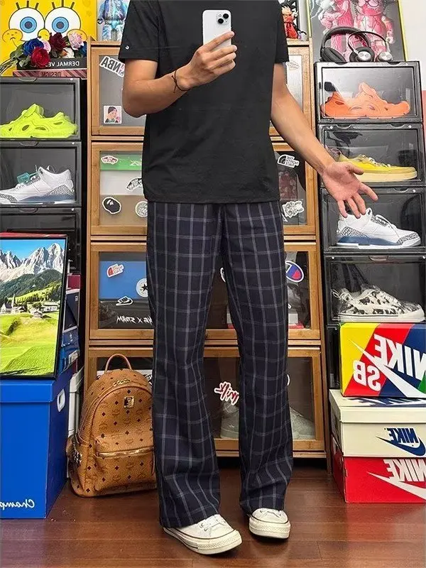 Pantalones deportivos informales para hombre, mallas rectas holgadas, pantalones largos, ropa diaria juvenil, finos, americanos, de verano