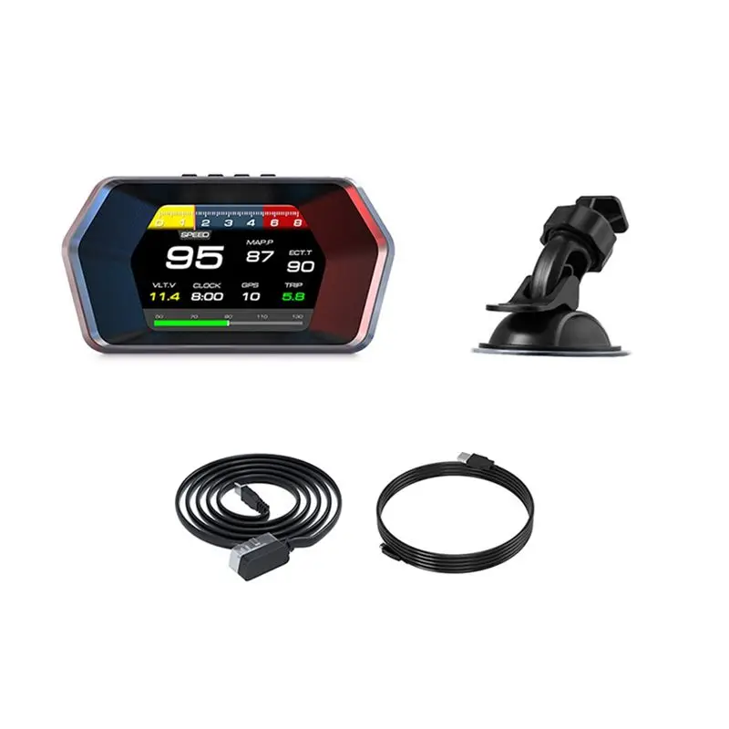 

P17 HUD Car Digital Display, OBD2 GPS Speedometer With Voltage And Temperature Gauges-N25R