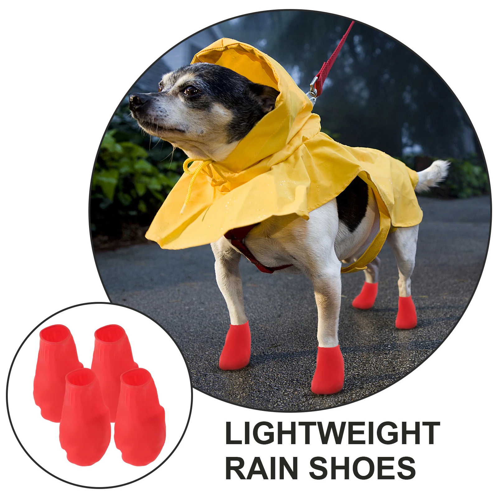 

4Pcs Dog Rain Shoes Waterproof Non-Slip Pet Boots Lightweight Comfortable for Outdoor Activities L Dog Rain Shoes