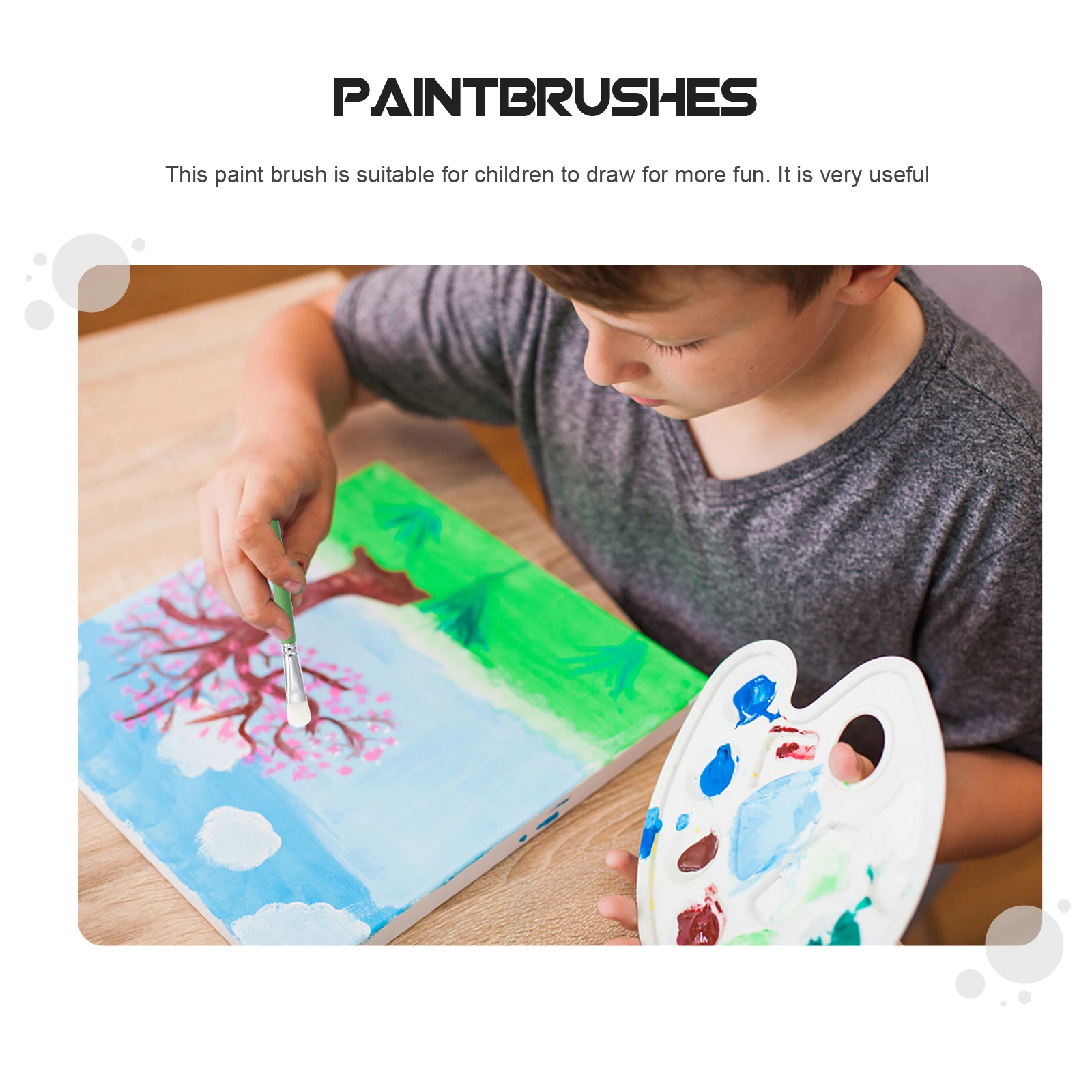 

6Pcs Small Paint Brush Kids Graffiti Drawing Brush Tool Watercolor Oil Painting Supply Children Painting Accessory