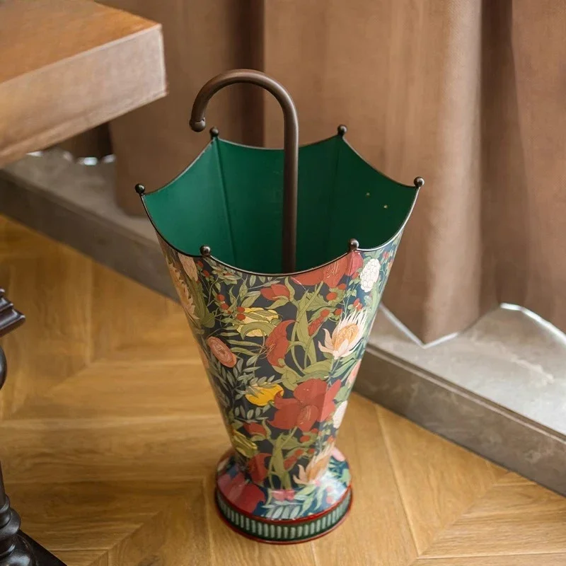 Retro creative umbrella storage bucket high value home living room storage flower rack items utensils