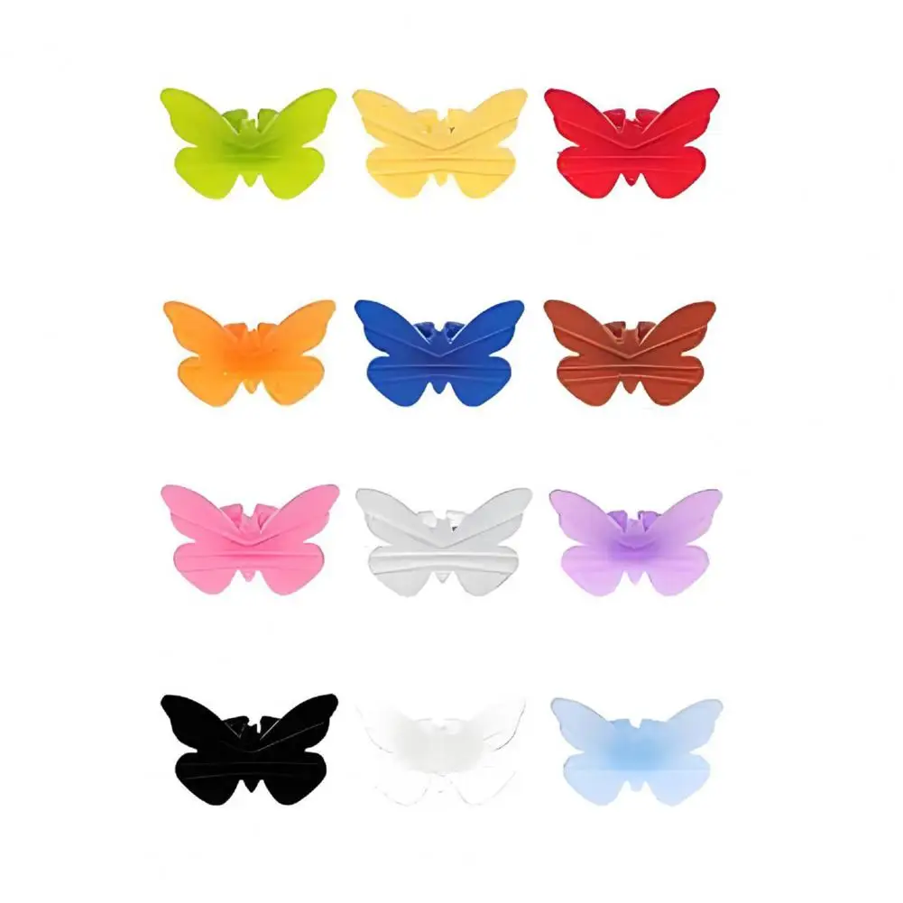 Silicone Drink Markers Wine Glass Charms 12pcs Random Color Silicone Wine Glass Markers for Parties Receptions for Outdoor