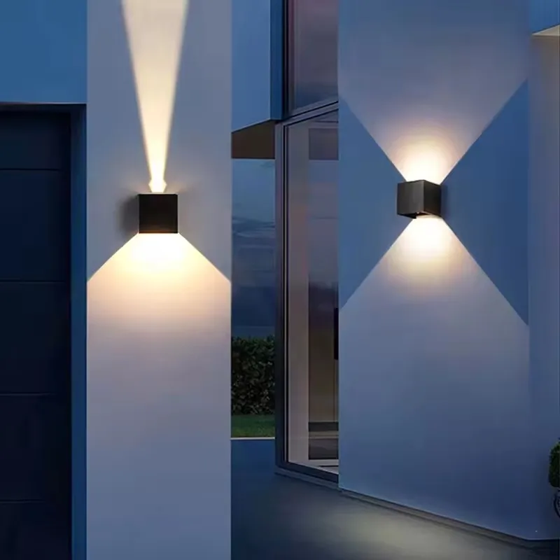 IP65 Waterproof 6W 12W indoor outdoor Led Wall Lamp modern Aluminum Adjustable Surface Mounted Cube Led Garden Porch Light