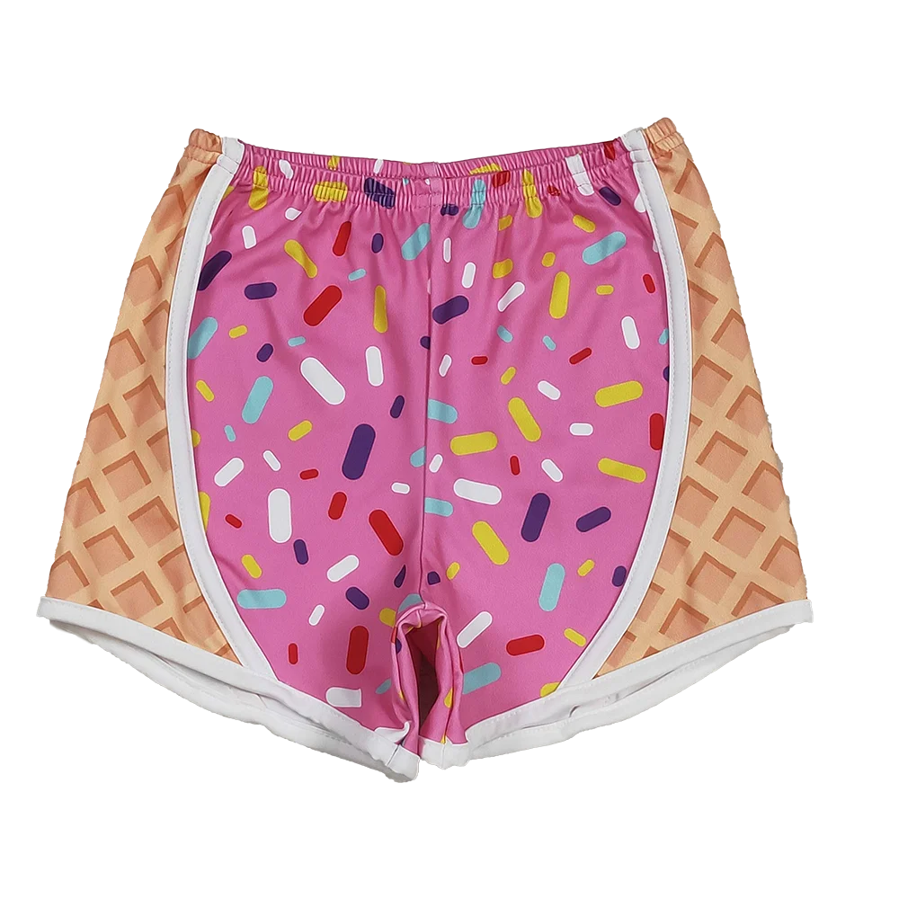 

Pink Sprinkle Ice Cream Print Shorts for Kids Girls Summer Team Uniform Casual Comfortable Clothing