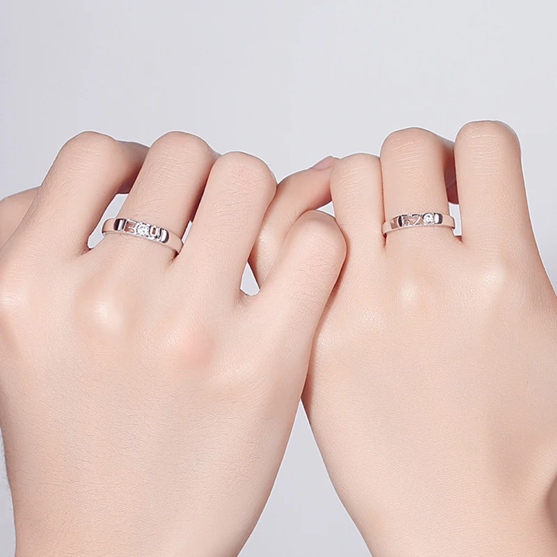 Unisex Eternity Rings Set for Couples Fashionable Luxurious S925 Pure Silver Engagement Commitment Jewelry