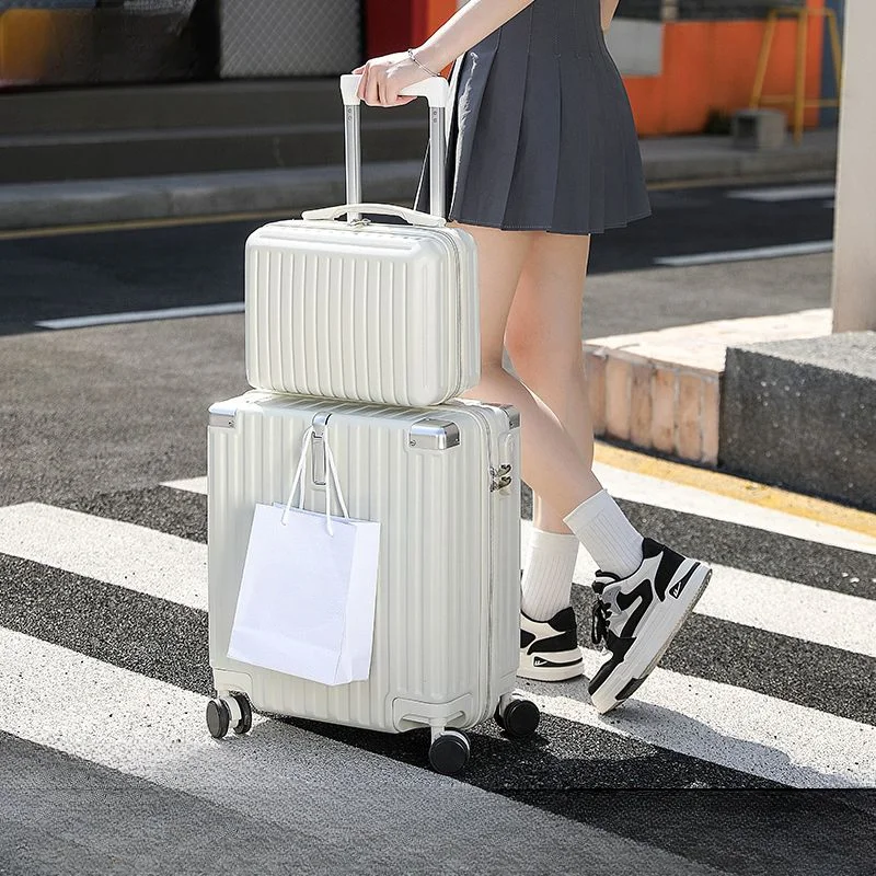 Maleta de 18 pulgadas para madre e hijo, bolsa de embarque pequeña, maleta con carrito ligero, estuche con contraseña para avión de estudiantes, pequeña