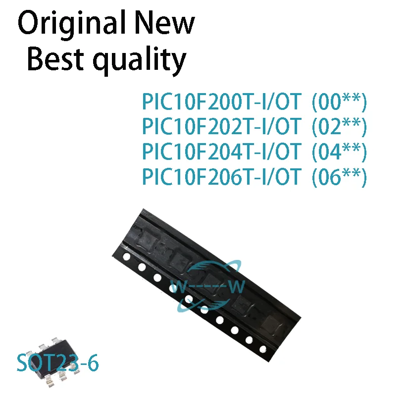 (5-10 PCS)New PIC10F200T-I/OT 00xx PIC10F202T-I/OT 02xx PIC10F204T-I/OT 04xx PIC10F206T-I/OT 06xx SOT23-6 MCU IC CHIP