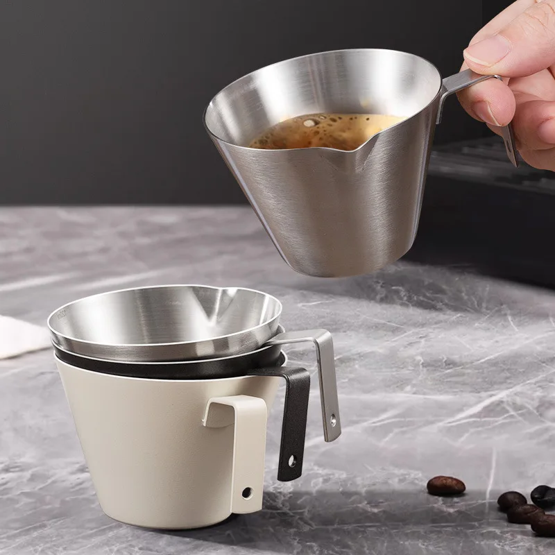 Coffee Measuring Cups 2pcs Food Stainless Steel Espresso Cup Extraction Cup with Graduated,Espresso Accessories Cafe Accessories