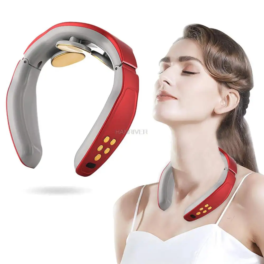 

Electromagnetic pulse neck massager pain relief massage deep tissue cervical spine massage remote control neck massager