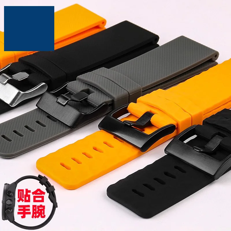 Para suunto TRAVERSE serie Alpha reloj deportivo correa de reloj de goma resistente al agua correas de silicona naranja de 24mm accesorios de reloj para hombre