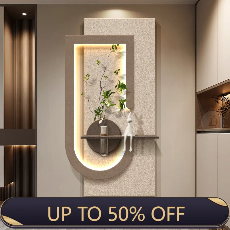 Entrance Decoration Vase LED Wall Lamp Corridor Hallway Modern Sandstone Hanging Painting Living Room Creative Home Mural Light