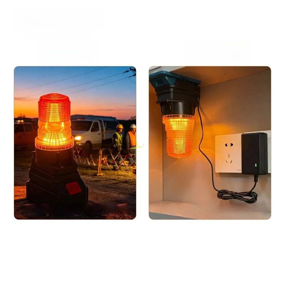 Construction Safety Light with For DCB200 Battery Adapter 233g Portable Design 9.13 5.9 17cm Dimensions Black Orange