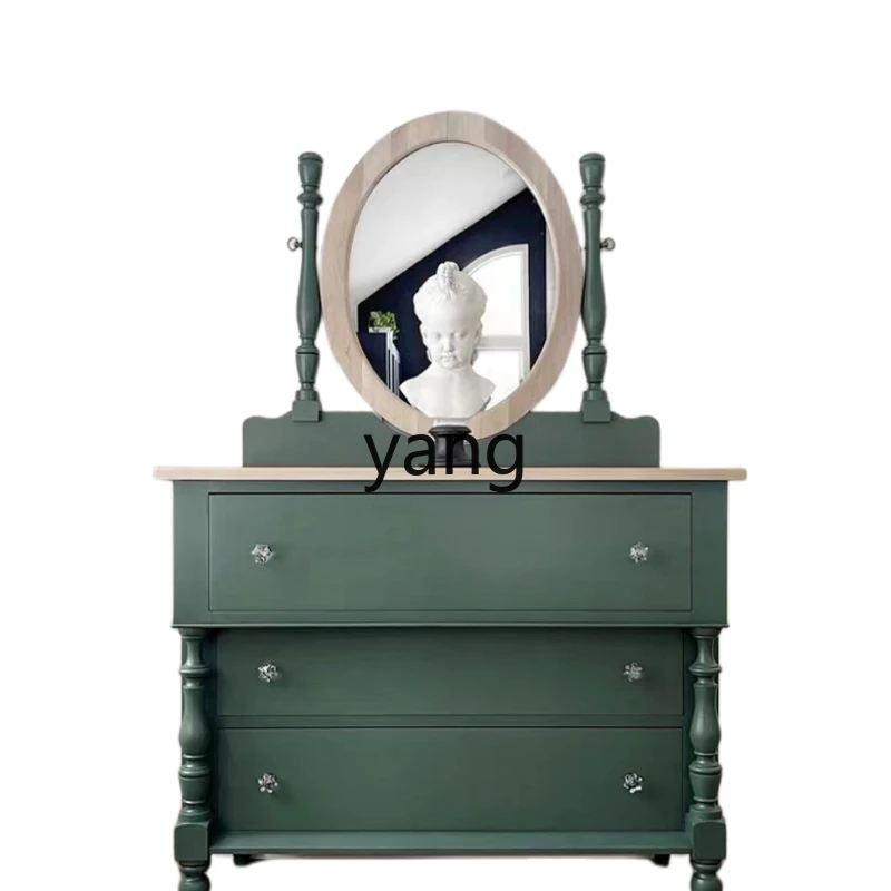 

LH retro green chest dresser light luxury bedroom solid wood dresser