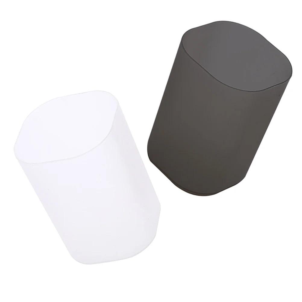 2 Pcs Round Pen Container Desk Organizer Holder For Pencil Makeup Brush Cup Home Plastic