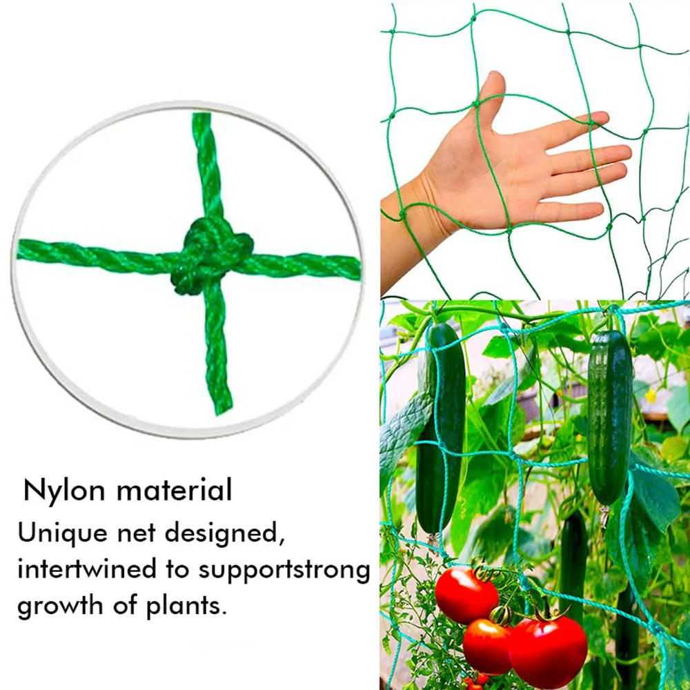 1pc Hi-quality Nylon Garden Netting Loofah Morning Glory Flowers Vine Plants Climbing Net Cucumber Vine Grow Holder Brackets