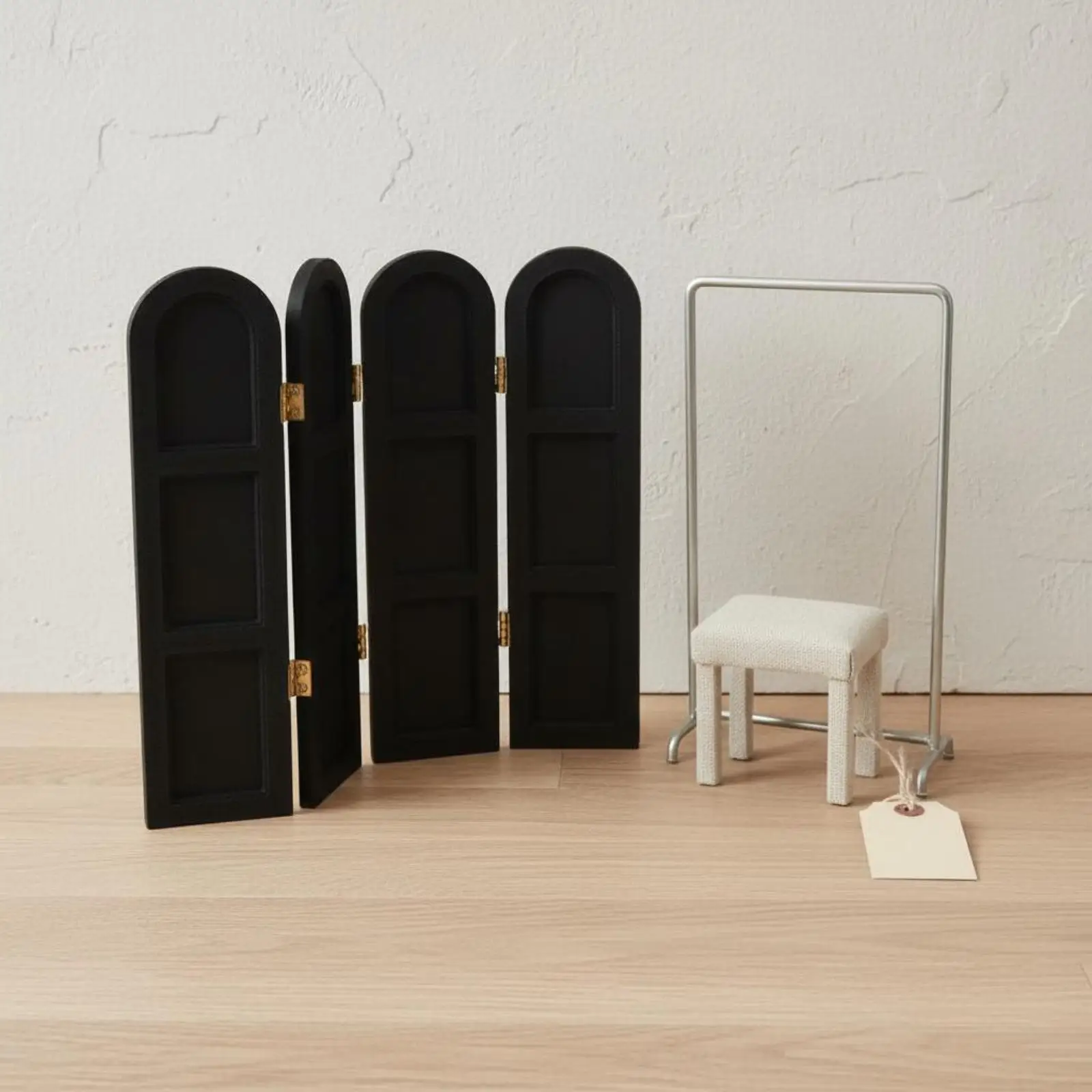 Dollhouse screen, foldable miniature screen for self-assembly, room divider