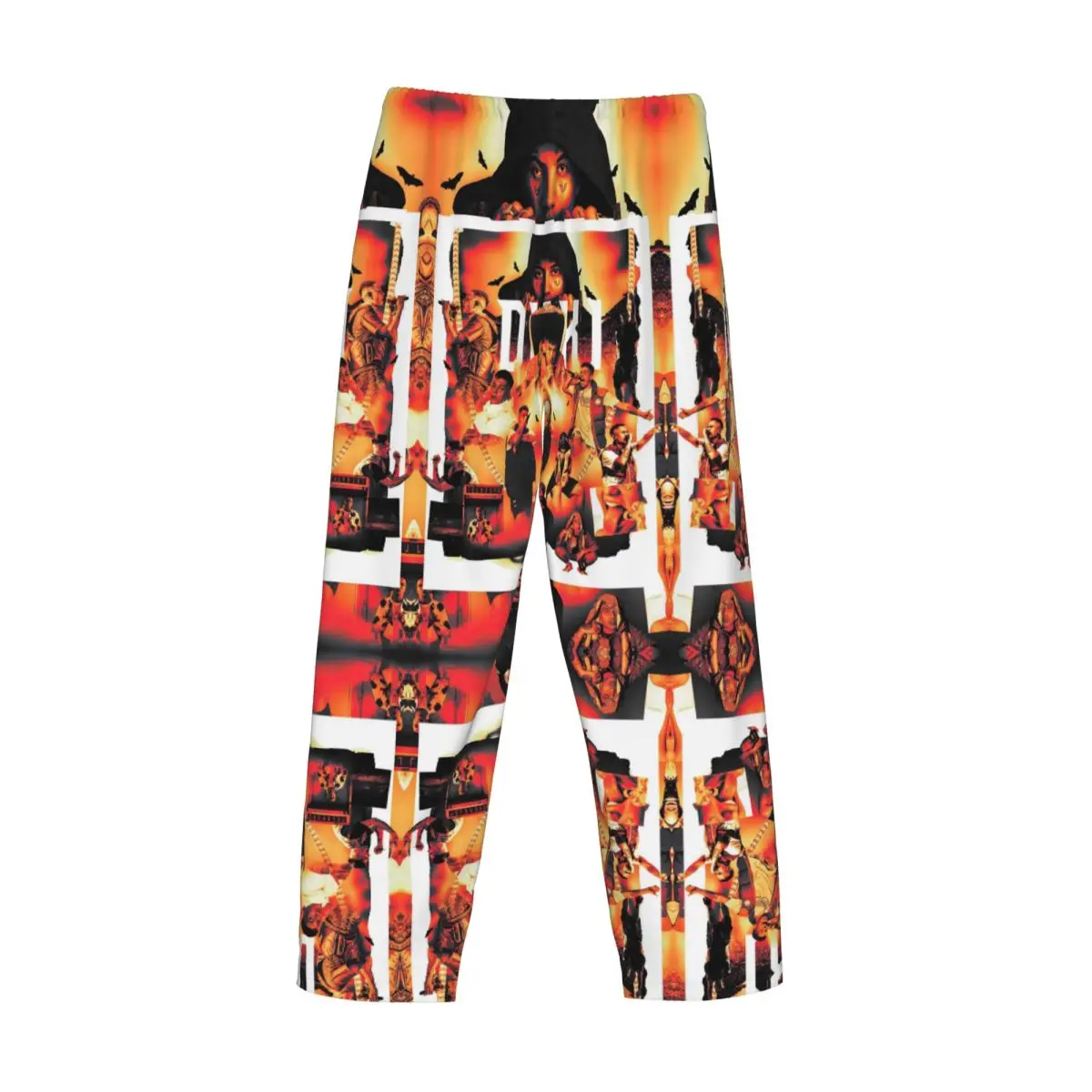 맞춤 프린트 두키 래퍼 록스타 음악 파자마 바지 남성용 수면복 바지 주머니 포함