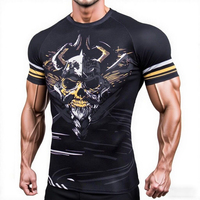 Men Running Compression T-shirt Short Sleeve Sport Tops Tees Gym Fitness Sweatshirt Male Jogging Tracksuit Athletic T Shirt Men