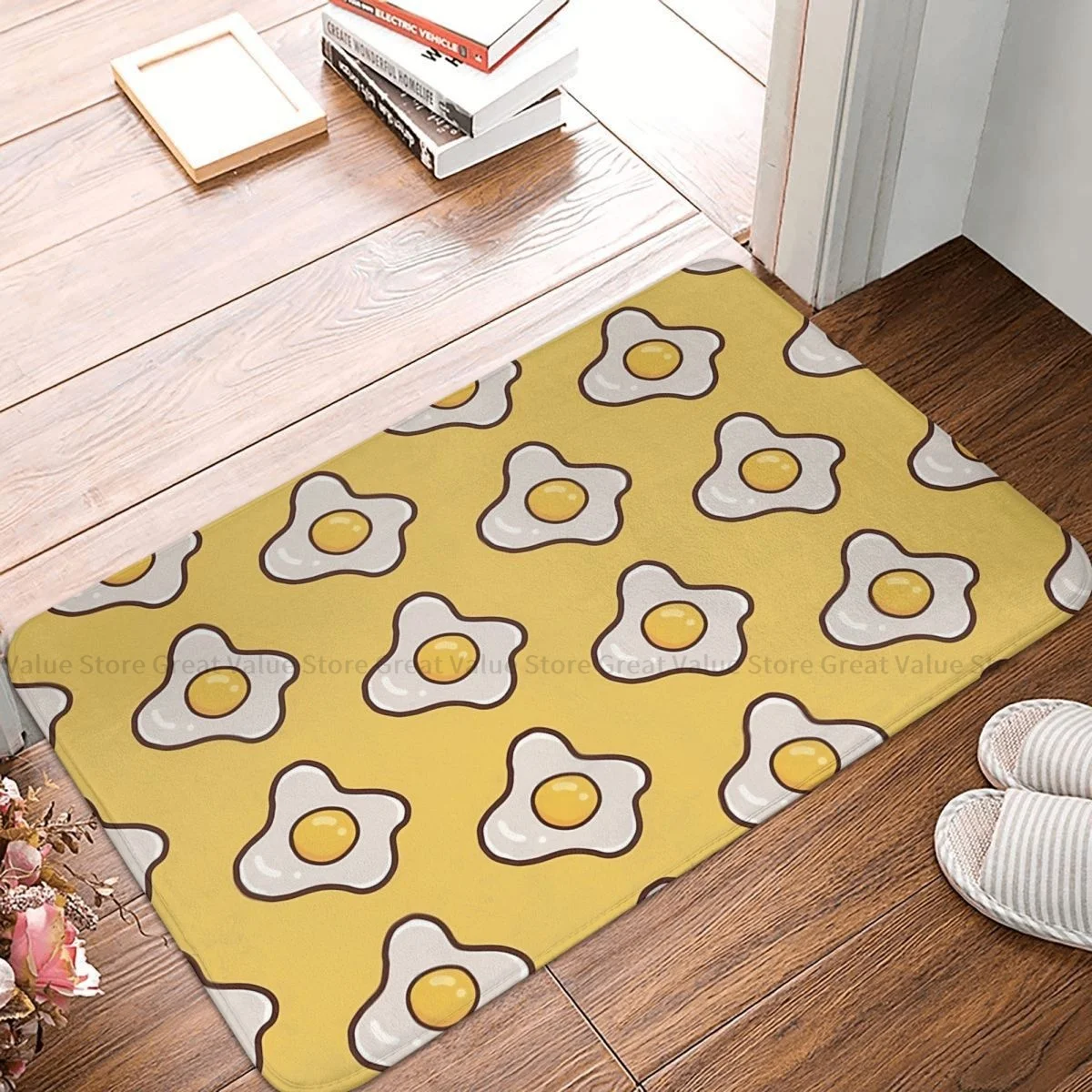 Anti-Slip Doormat Bath Mat Fried Eggs Balcony Carpet Entrance Door Rug Home Decorative