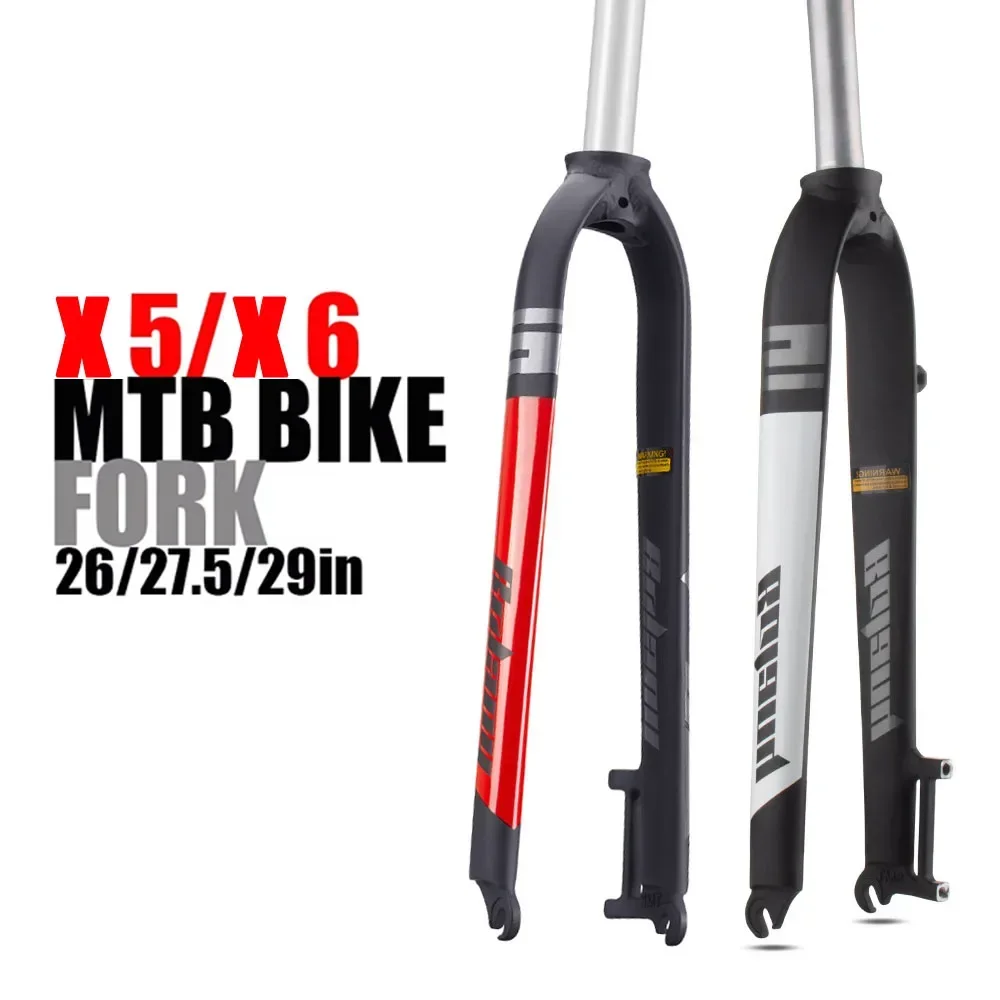 Bolany MTB Rigid Fork 26/27.5/29 inch Suitable For Mountain Bicycle X6 Straight Tube Aluminum Alloy Light Matt Bike Forks